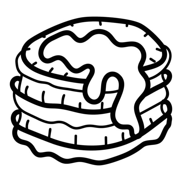烤平饼或油炸平饼 称为煎饼 — 图库矢量图片