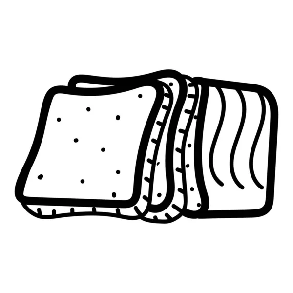 Breakfast Bread Vector Trendy Hand Drawn Style — ストックベクタ