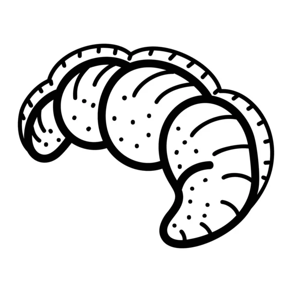 Panadería Horno Equipo Partido Croissant Snack Vector Dibujado Mano — Archivo Imágenes Vectoriales