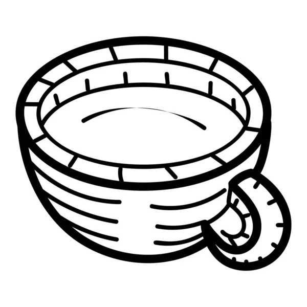 Hot Beverage Mug Saucer Teacup Vector Drawing — Stock Vector