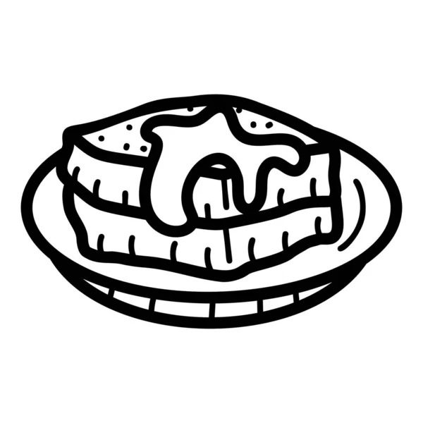 Cheesecake Φέτα Στο Μοντέρνο Χέρι Ζωγραφισμένα Εικονίδιο Για Βιομηχανία Τροφίμων — Διανυσματικό Αρχείο