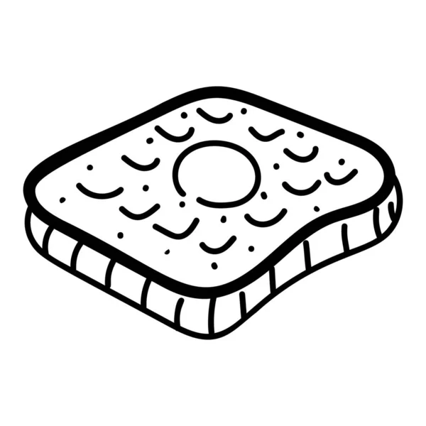 Handgezeichneter Toast Isoliert Auf Weißem Hintergrund Editierbarer Strich — Stockvektor