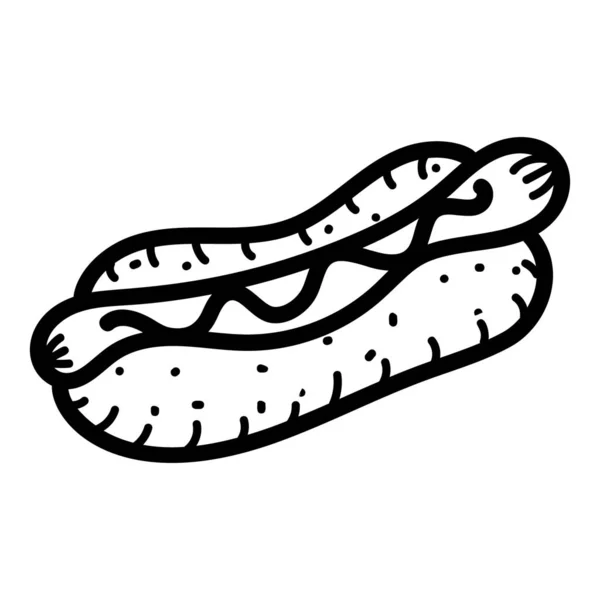 Cuisine Traditionnelle Américaine Sandwich Hot Dog Main — Image vectorielle