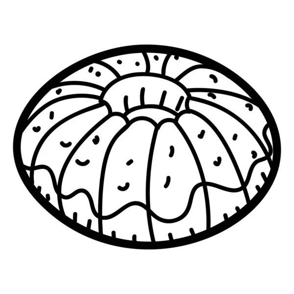 Γλυκό Ντόνατ Τρούφα Ζωγραφισμένο Στο Χέρι Εικονίδιο Επεξεργάσιμο Εγκεφαλικό Επεισόδιο — Διανυσματικό Αρχείο