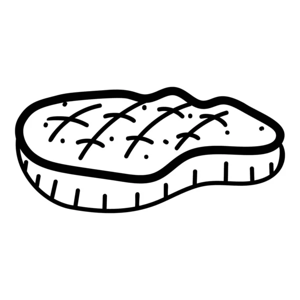 Sketchy Εικονίδιο Της Μπριζόλας Ταύρος Μοντέρνα Χειροποίητα Πιάτο Μπριζόλα — Διανυσματικό Αρχείο