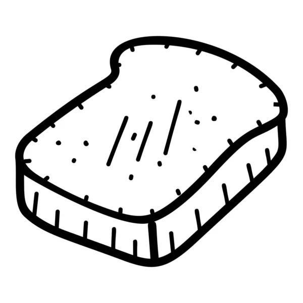 Сырой Хлеб Ломтики Изолированные Белом Фоне Рисование Хлеба Завтрак — стоковый вектор