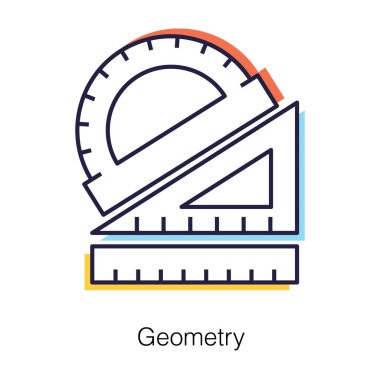 Geometrik araçlar gibi ölçüm araçları vektör düz tasarım 