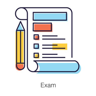 Düz vektör dizaynında kalem simgesi ile sayfa üzerine metin yazılıyor 