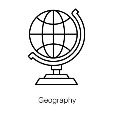 Dünya haritası tablo küresi, coğrafya vektör çizgisi tasarımı 