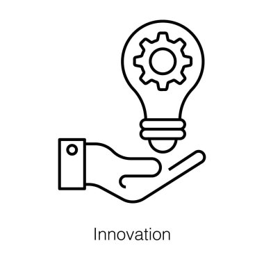 Yaratıcı fikir oluşturma, satır vektöründe yenilik simgesi 