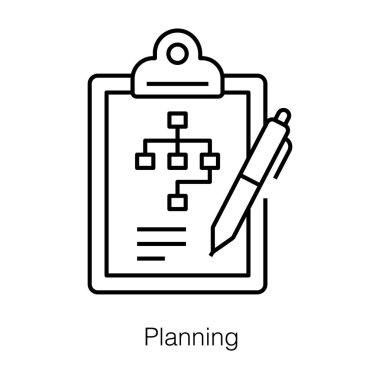 Taktik planlama raporu simgesi beyaz arkaplanda izole edildi 