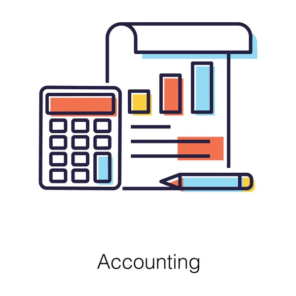 Accounting Device Infographic Business Accounting Icon Flat Vector — 图库矢量图片