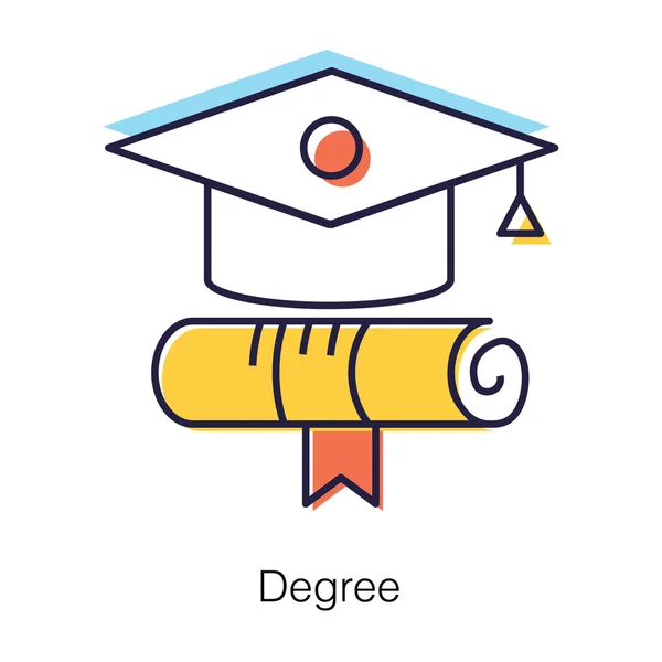 Graduatie Oproeping Pictogram Platte Vector Ontwerp — Stockvector