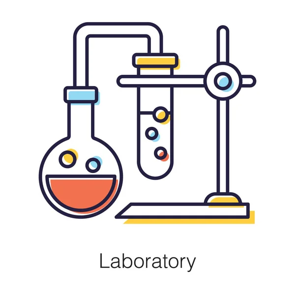 Wissenschaft Labor Experiment Symbol Flachen Design Vektor — Stockvektor