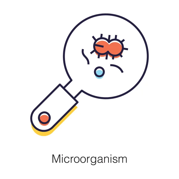 Mikrobiológiai Laboratóriumi Vizsgálatok Baktériumok Vizsgálata Ikon Lapos Kialakítású — Stock Vector