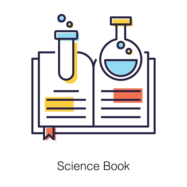 Educação Científica Incluiu Livro Química Vetor Design Plano — Vetor de Stock