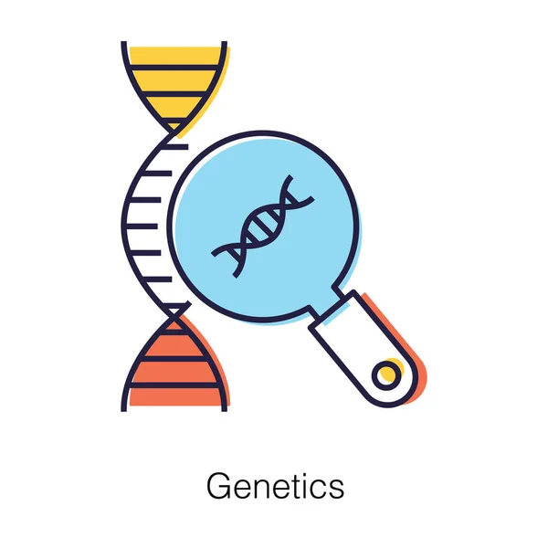 Biyogenetik Teknoloji Konsepti Düz Tasarımda Genetik Analiz Simgesi — Stok Vektör