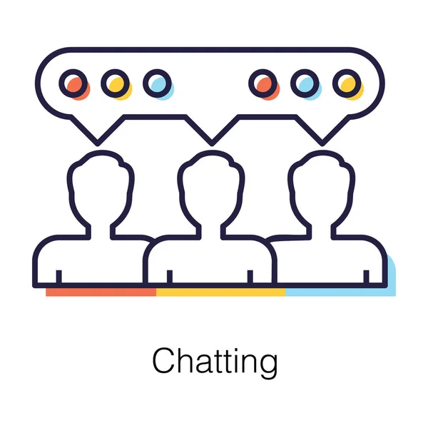 Discussing Point Views Together Group Chatting Flat Icon — Stock vektor