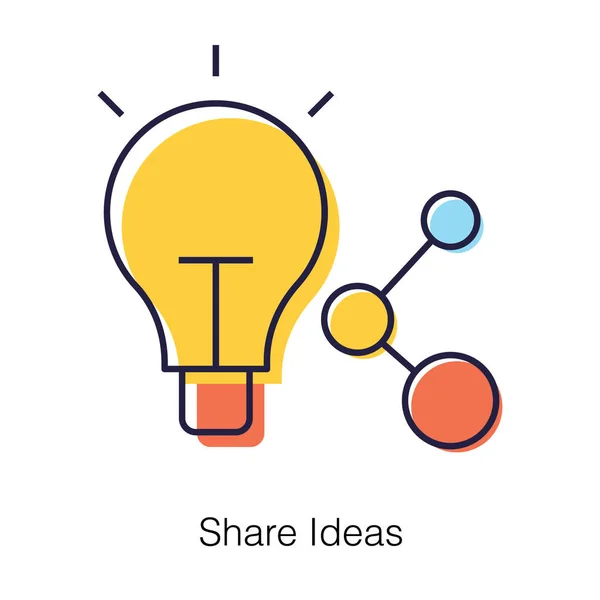 Exchanging Creative Information Sharing Idea Icon Flat Design — Stock Vector