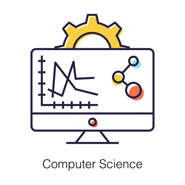Science Technology Advancement Computer Science Icon Flat Vector — Stock vektor