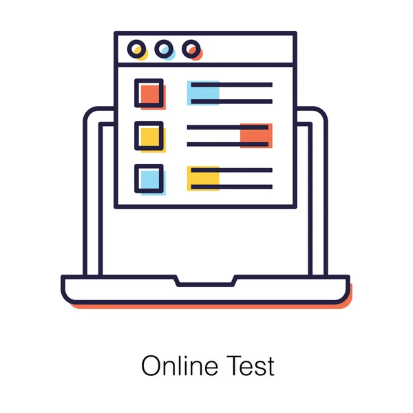 Online Evaluatie Afstand Testen Icoon Platte Vector — Stockvector