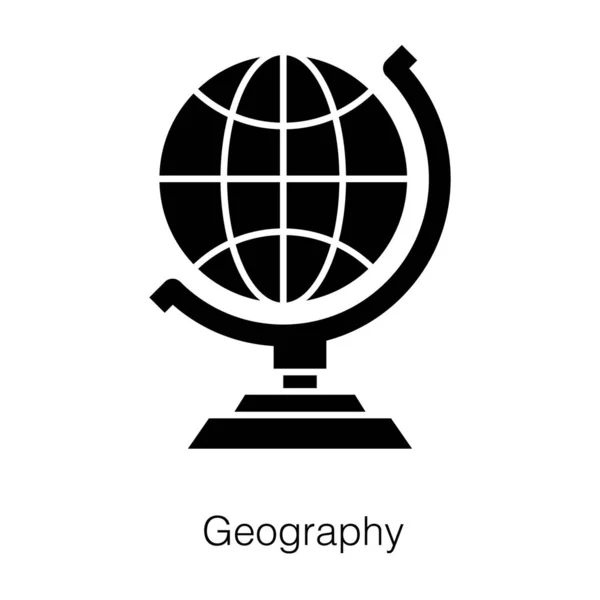 Mundo Mapa Tabla Globo Geografía Vector Glifo Diseño — Vector de stock