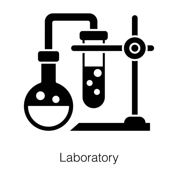 Icono Experimento Laboratorio Ciencia Vector Diseño Glifo — Vector de stock