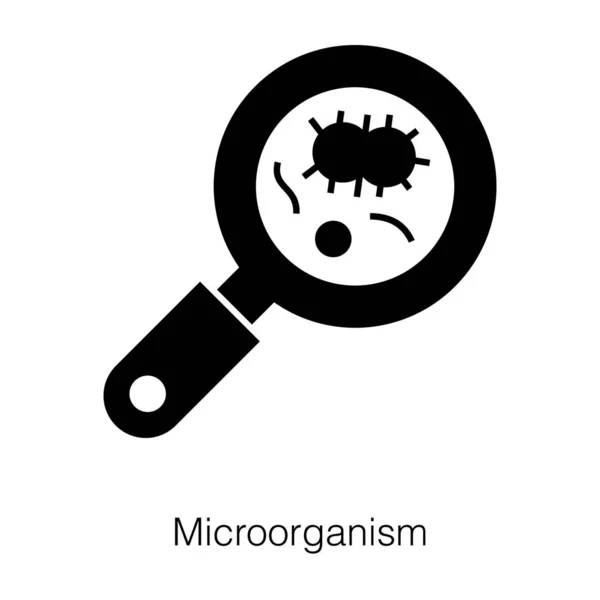 Experiment Mikrobiologického Laboratorního Testování Ikona Testování Bakterií Glyfovém Designu — Stockový vektor