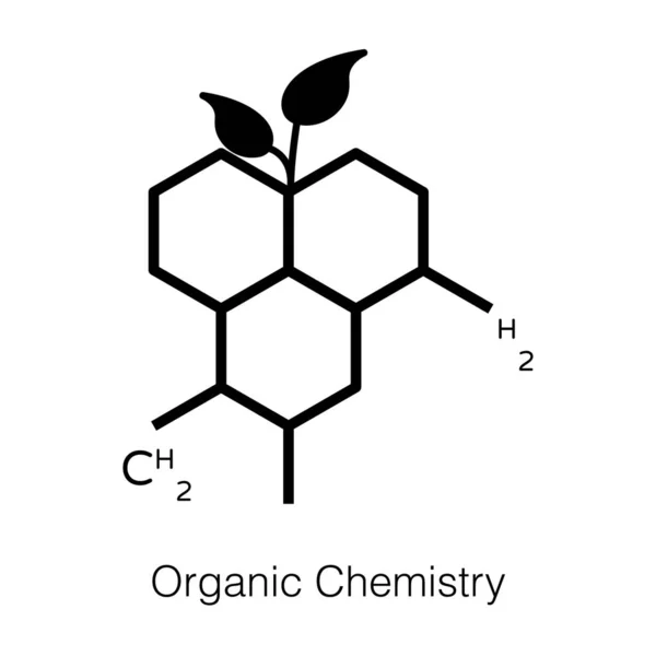 Organic Chemical Science Glyph Vector Design — Stockový vektor
