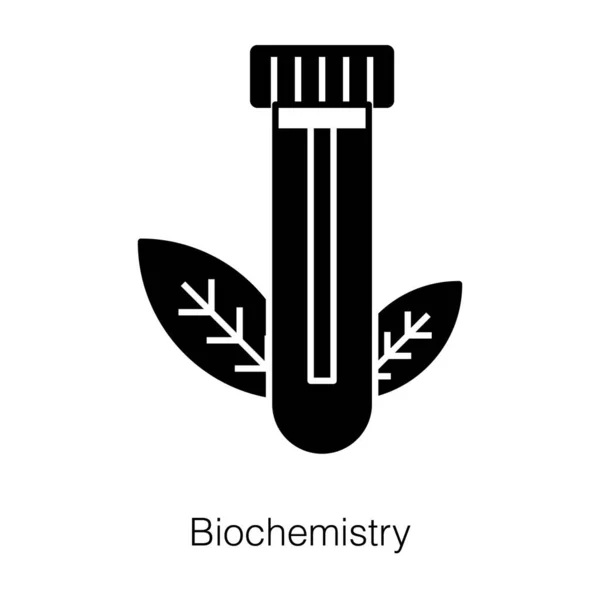 Koncepcja Badań Botanicznych Ikona Nauki Biologicznej Projektowaniu Wektorów Glifowych — Wektor stockowy