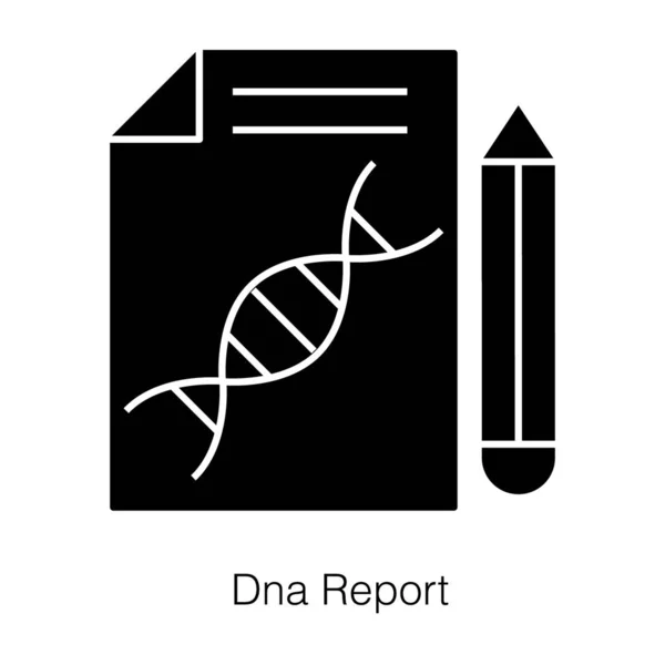 Biotechnológiai Fogalom Genetikai Nyilvántartás Vezetése Mint Dns Jelentés Ikon Glifikus — Stock Vector