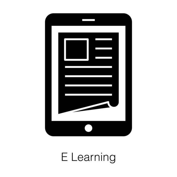 Diseño Vectores Glifos Aprendizaje Electrónico Educación Digital — Vector de stock