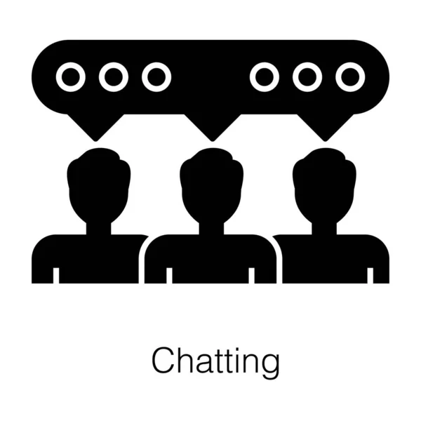 Discutiendo Puntos Vista Juntos Grupo Chat Icono Glifo — Archivo Imágenes Vectoriales