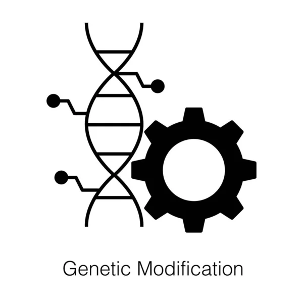 Biotechnology Advancement Genetic Modification Icon Glyph Design — Stock Vector