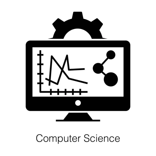 Avance Tecnología Ciencia Icono Ciencia Computación Vector Glifo — Vector de stock
