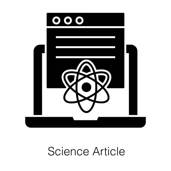 Online Lernen Wissenschaftsartikel Symbol Glyphen Vektor Design — Stockvektor