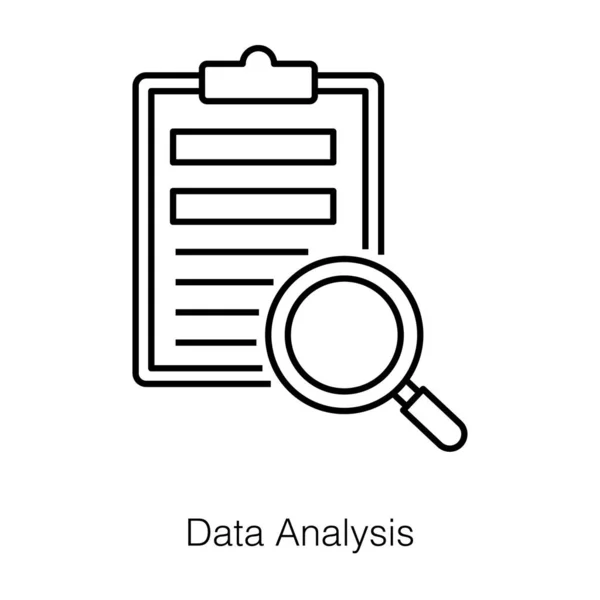 Papan Klip Dengan Perbesaran Catatan Untuk Menyajikan Ikon Analisis Data - Stok Vektor