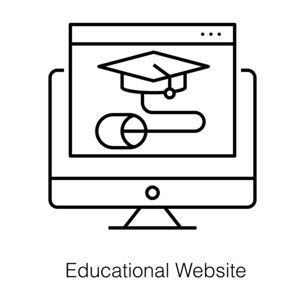 Studievägledning Online Utbildningens Webbplats Linjevektor — Stock vektor
