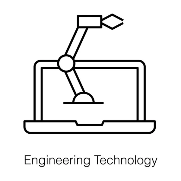 Umělá Inteligence Ikona Technologie Robotického Inženýrství Line Designu — Stockový vektor