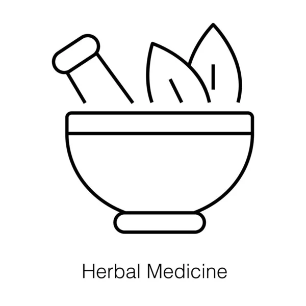 Tratamiento Homeopatía Icono Medicina Herbal Diseño Línea — Vector de stock