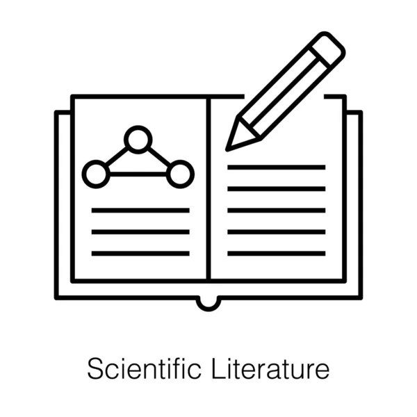 Ícone Literatura Científica Isolado Fundo Branco —  Vetores de Stock