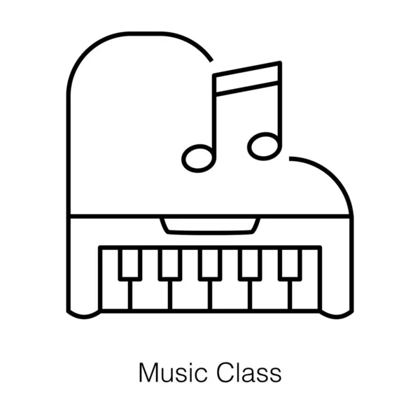 Ekstra Müfredat Etkinliği Satır Tasarımında Müzik Sınıfı Simgesi — Stok Vektör
