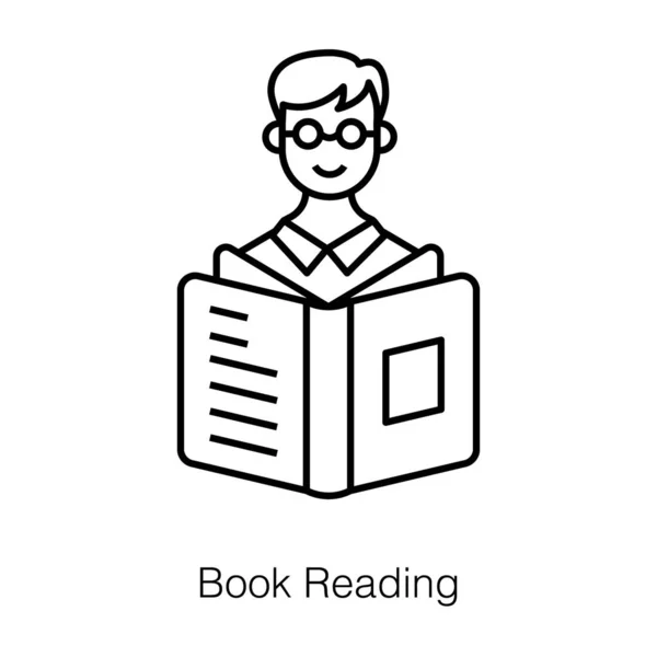 Student Hand Holding Book Student Reading Book Icon Line Design — Stock Vector