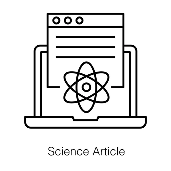 Aprendizagem Line Ícone Artigo Ciência Design Vetor Linha — Vetor de Stock