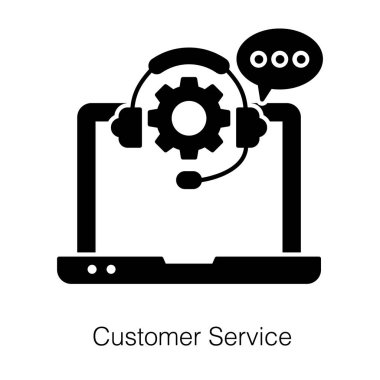 Kulaklıklı yardım hattı servisi. Müşteri hizmeti simgesi konsepti