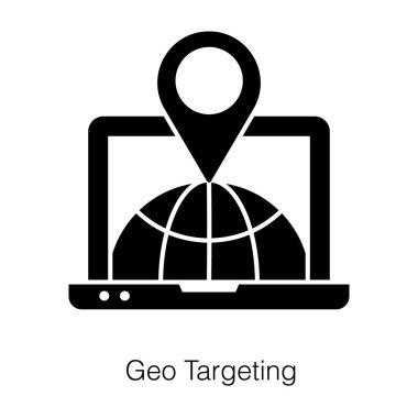 Küresel haritalı iğne, beyaz arkaplanda izole edilmiş modada coğrafi hedefleme düzeneği.