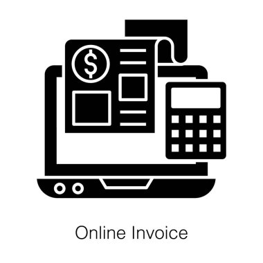 Beyaz arkaplanda online fatura vektörünün kavramsal simgesi.
