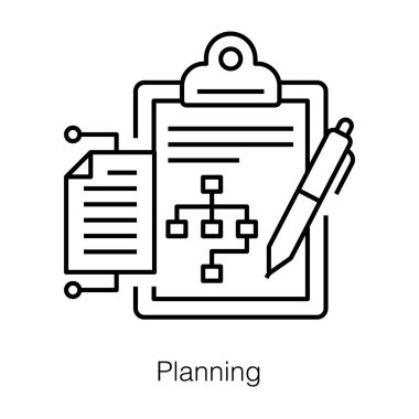 Business planning vector, workflow or process line design icon