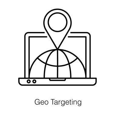 Küresel haritalı iğne, beyaz arkaplanda izole edilmiş modada coğrafi hedefleme dolandırıcılığı.
