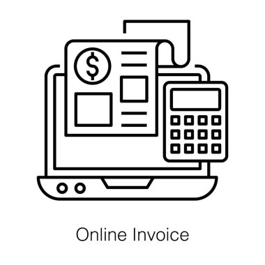 Beyaz arkaplanda online fatura vektörünün kavramsal simgesi.